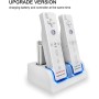 TechKen Wii Controller Charger, Estación de Carga para 2 Mandos de Wii y 2 Akkus Wii Wiimote Charging Station con 4 Baterías de