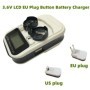 Cargador de batería de botón LCD de 2 ranuras, 3,6 V, recarga para LIR
