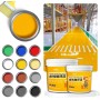 Pintura epoxi impermeable a base de agua, 300 g de pintura de suelo de hormigón con pincel, pintura de suelo de hormigón