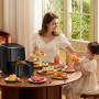 Aigostar White Dot Oil Free Fryer 2L, Air Fryer with 8 Programs and LED Touch Screen, 1200W, Adjustable Time and Temperature,