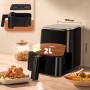Aigostar White Dot Oil Free Fryer 2L, Air Fryer with 8 Programs and LED Touch Screen, 1200W, Adjustable Time and Temperature,