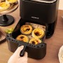 Aigostar White Dot Oil Free Fryer 2L, Air Fryer with 8 Programs and LED Touch Screen, 1200W, Adjustable Time and Temperature,