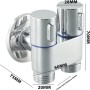 ZiStarlilife Grifo de doble control, G1/2 1 en 2 salidas ángulos de control doble grifo de lavadora, válvulas triangulares de