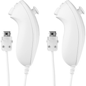 Aukuoy 2 Pack Nunchuck Controlador para Wii, Remote Nunchuk Reemplazo Mando Controller para Nintendo Wii & Wii U Gamepad