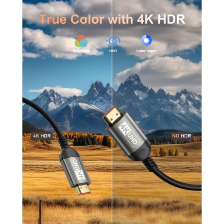 Nersligek 4K Cable HDMI 3 Metros, HDMI 2.0 Cable 60Hz con ARC UHD HDR 3D de Alta Velocidad 18Gbps Ethernet, Cable HDMI para