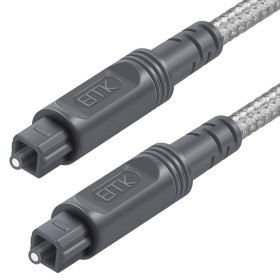 EMK Cable de Audio óptico Digital Toslink – [Nailon Trenzado Chaqueta, Durable y Flexible] 1M Cable de Fibra óptica para Home