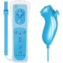 Pack Mando Wii Remote con Wiimotionplus Incorporado + Nunchuck Compatible Wii Azul