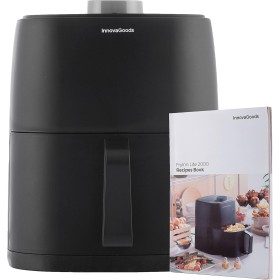 InnovaGoods® 2L Oil Free Fryer Air Fryer 1200W with +100 Spanish Recipes, Air Fryer with Non-Stick Basket, Timer and 360° Air