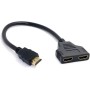 cablecc Adaptador de Cable Divisor HDMI Macho a 2 HDMI Hembra 1 en 2 Salidas