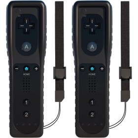 2 mandos a distancia para Wii, mandos de juego remoto TechKen compatibles con Wii de repuesto con silicona y correa de muñeca