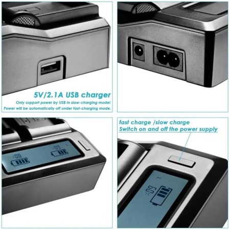 Para Canon LP-E19 LP -E19 cargador de batería Dual con puerto USB para