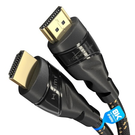 KabelDirekt – Cable HDMI 4K, cubierta de nylon irrompible – 4m (4K@60Hz para una espectacular experiencia Ultra HD – High Speed