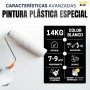 Snappy blue Pintura Blanca [4KG] Interior Lavable de aspecto Mate, Pintura Plastica Blanca Interior para Múltiples Superficies
