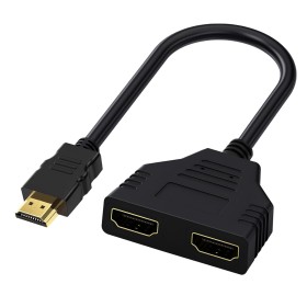 Adaptador Divisor HDMI, Cable Splitter HDMI Macho a Doble HDMI Hembra, Compatible para HDTV, LED, Monitor LCD y Proyectores,