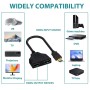 Adaptador Divisor HDMI, Cable Splitter HDMI Macho a Doble HDMI Hembra, Compatible para HDTV, LED, Monitor LCD y Proyectores,