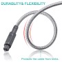 EMK Cable de Audio óptico Digital Toslink – [Nailon Trenzado Chaqueta, Durable y Flexible] 1M Cable de Fibra óptica para Home