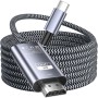 Siwket Cable USB C a HDMI de 2 m [4K @ 30Hz], trenzado USB tipo C a HDMI [compatible con Thunderbolt 3] para iPhone 15, MacBook