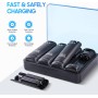 TechKen - Cargador para Mando de Wii con 4 baterías Recargables, Cargador Wiimote para Wii y Soporte de Carga de Wii con 4 Pilas