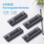 TechKen - Cargador para Mando de Wii con 4 baterías Recargables, Cargador Wiimote para Wii y Soporte de Carga de Wii con 4 Pilas