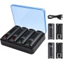 TechKen - Cargador para Mando de Wii con 4 baterías Recargables, Cargador Wiimote para Wii y Soporte de Carga de Wii con 4 Pilas