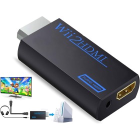 Azuxreza Wii to HDMI Converter,Wii HDMI Adapter 1080P, Output Video Audio HDMI Converter with 3.5mm Audio Jack&HDMI Output