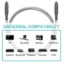 EMK Cable de Audio óptico Digital Toslink – [Nailon Trenzado Chaqueta, Durable y Flexible] 1M Cable de Fibra óptica para Home
