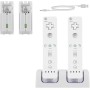 SANON Estación de Carga para Mando Wii, Estación de Carga 2 en 1 para Mando Wii de Cargador de 2 Puertos con 2 Pilas Recargables