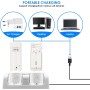 SANON Estación de Carga para Mando Wii, Estación de Carga 2 en 1 para Mando Wii de Cargador de 2 Puertos con 2 Pilas Recargables