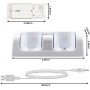 SANON Estación de Carga para Mando Wii, Estación de Carga 2 en 1 para Mando Wii de Cargador de 2 Puertos con 2 Pilas Recargables