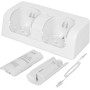 SANON Estación de Carga para Mando Wii, Estación de Carga 2 en 1 para Mando Wii de Cargador de 2 Puertos con 2 Pilas Recargables