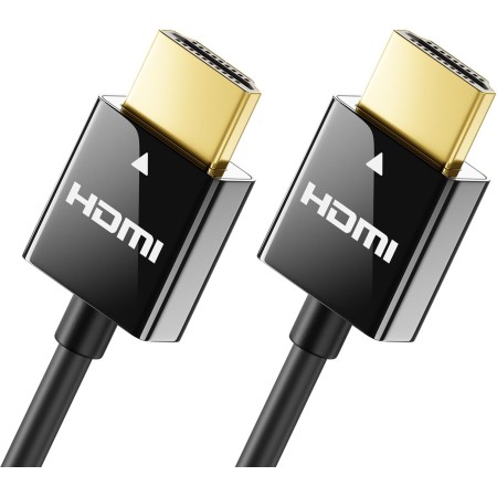 deleyCON 2m HDMI Cable Slim (Pequeño y Flexible Cable HDMI) 4K HDMI 2.0 Cable 1080P 2160P UHD ARC HDR 3D para TV, Monitor,
