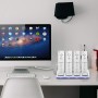 Estación de Carga para Controlador de Wii 4 en 1, Base de Cargador de Controlador, con 4 Baterias de 2800mAh Recargables e