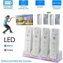 Estación de Carga para Controlador de Wii 4 en 1, Base de Cargador de Controlador, con 4 Baterias de 2800mAh Recargables e