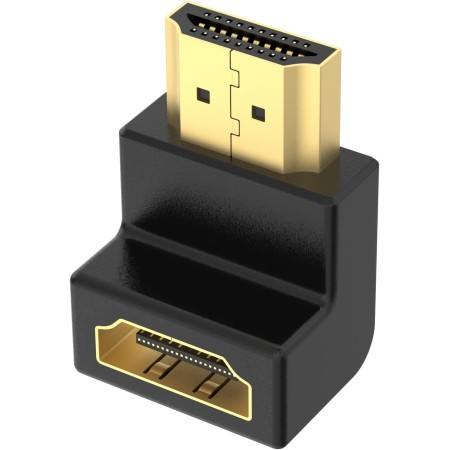 VCELINK 8K Adaptador HDMI 90 Grados Chapada en Oro Adaptador HDMI 2.1 Curvo Conector Codo HDMI Acodado para HDTV, Switch,
