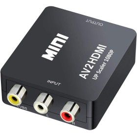 QGECEN RCA a HDMI, Adaptador AV a HDMI de Audio y Video Soporte 1080P con Cable de Alimentación USB para Wii PS2 Gamecube VHS