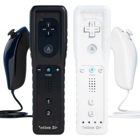 TechKen Pack de 2 Mandos para Wii con Muñequera,Wii Mando a Distancia Remote Controller para Wii con Motion Plus y Nunchuk