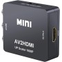 QGECEN RCA a HDMI, Adaptador AV a HDMI de Audio y Video Soporte 1080P con Cable de Alimentación USB para Wii PS2 Gamecube VHS