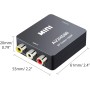 QGECEN RCA a HDMI, Adaptador AV a HDMI de Audio y Video Soporte 1080P con Cable de Alimentación USB para Wii PS2 Gamecube VHS