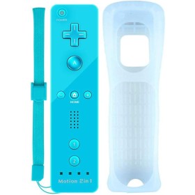 COOLEAD 2 en 1 Mando a Distancia con Sensor Motion Plus Integrado con Funda de Silicona y Correa de muñeca para Wii o Wii U -