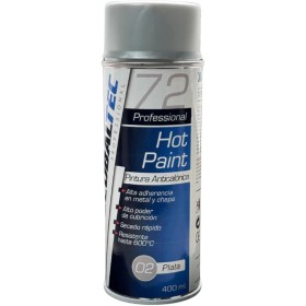 GLOBALTEC PROFESSIONAL Pintura Anticalórica Plata 400ml – Resistente Hasta 600°C | Spray Protector para Tubos de Escape, Motores