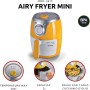 Ariete 4615 Airy Healthy Mini Fryer, Oil-Free, Timer, 1000W, Yellow and White