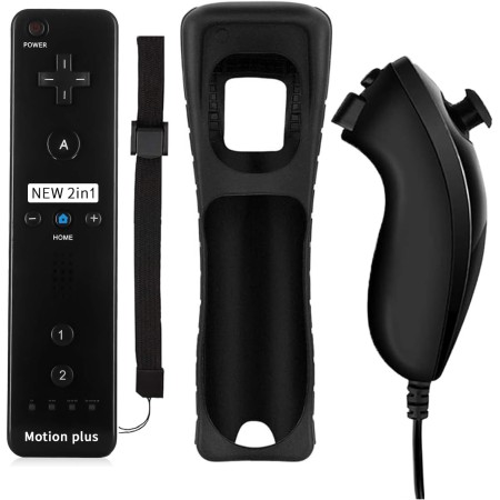QUMOX 2en1 Remote MotionPlus Controller Remote + Nunchuk para Wii