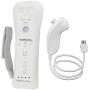 2 en 1 Motion Plus Mando y Nunchunk para Nintendo Wii/Wii u + Funda de Silicona - Blanco