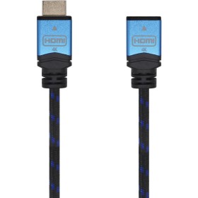AISENS A120-0454 Cable HDMI V2.0 prolongador premium alta velocidad/HEC 4K@60Hz 18Gbps, A/M-A/H, negro/azul, 3.0m