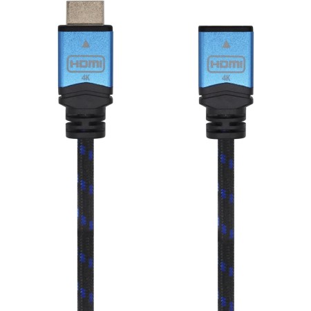 AISENS A120-0454 Cable HDMI V2.0 prolongador premium alta velocidad/HEC 4K@60Hz 18Gbps, A/M-A/H, negro/azul, 3.0m
