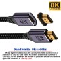 cablecc Adaptador de extensión HDMI macho a HDMI 2.1 hembra de perfil bajo vertical de 90 grados UHD en ángulo hacia abajo,