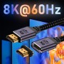 cablecc Adaptador de extensión HDMI macho a HDMI 2.1 hembra de perfil bajo vertical de 90 grados UHD en ángulo hacia abajo,