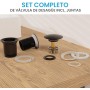 Bächlein Desagüe Universal con Rebosadero para Lavabo & Lavamanos - Válvula Pop Up Automática Negra Mate - Incl. 3 Juntas para