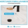 Bächlein Desagüe Universal con Rebosadero para Lavabo & Lavamanos - Válvula Pop Up Automática Negra Mate - Incl. 3 Juntas para