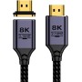 cablecc Adaptador de extensión HDMI macho a HDMI 2.1 hembra de perfil bajo vertical de 90 grados UHD en ángulo hacia abajo,